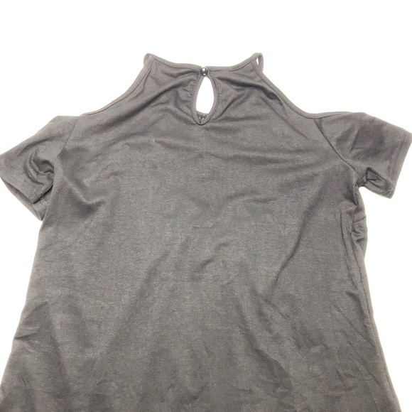 Black Cold Off Shoulder Lace‎ Detail Front Keyhole Detail Back Tunic Blouse SZ M - Picture 10 of 16